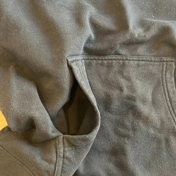 Champion Sweatshirt Logo Large Black White Hoodie Cozy Soft Oversized Mens Shirt - Picture 3 of 8